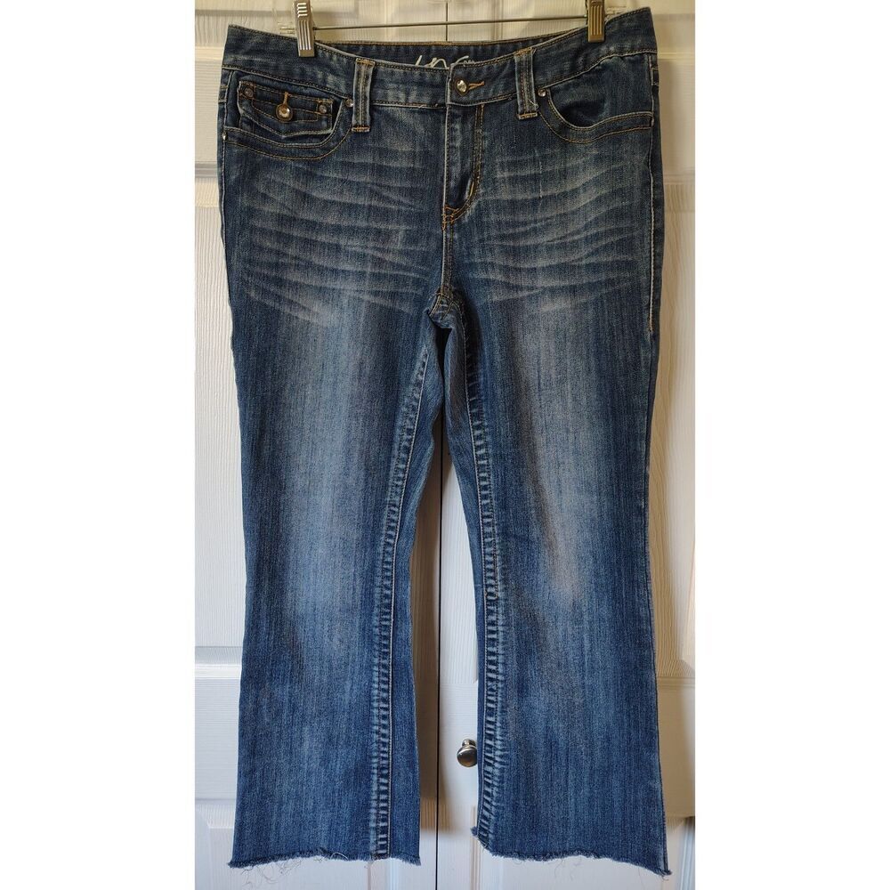 INC International Concepts Regular Fit Bootcut Raw-Hem Jeans Size 12